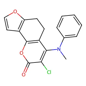 2H-Furo(2,3-h)-1-benzopyran-2-one, 3-chloro-5,6-dihydro-4-(methylphenylamino)- structure