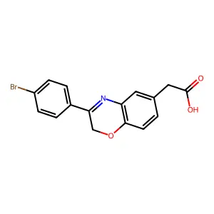 2H-1,4-Benzoxazine-6-acetic acid, 3-(4-bromophenyl)- structure