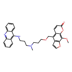 7H-Furo(3,2-g)(1)benzopyran-7-one, 4-((3-((3-(9-acridinylamino)propyl)methylamino)propoxy)methyl)-9-methoxy- structure