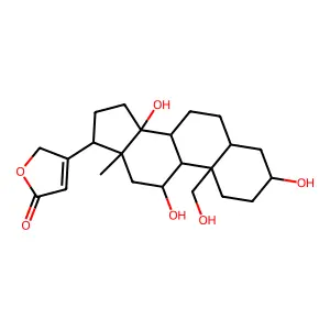 Card-20(22)-enolide, 3,11,14,19-tetrahydroxy-, (3beta,5beta,11alpha)- structure