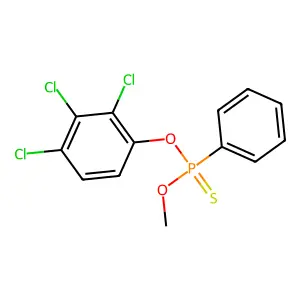O-Methyl O-(2,3,4-trichlorophenyl) phenylphosphonothioate structure