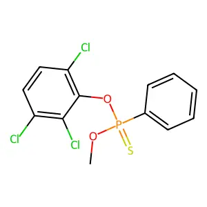 O-Methyl O-(2,3,6-trichlorophenyl) phenylphosphonothioate structure