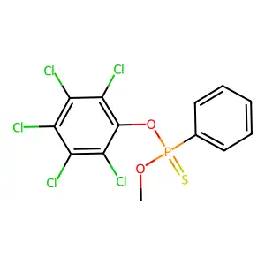 Phosphonothioic acid, phenyl-, O-methyl O-(pentachlorophenyl) ester structure