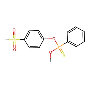Phosphonothioic acid, phenyl-, O-methyl O-(p-(methylsulfonyl)phenyl) ester structure