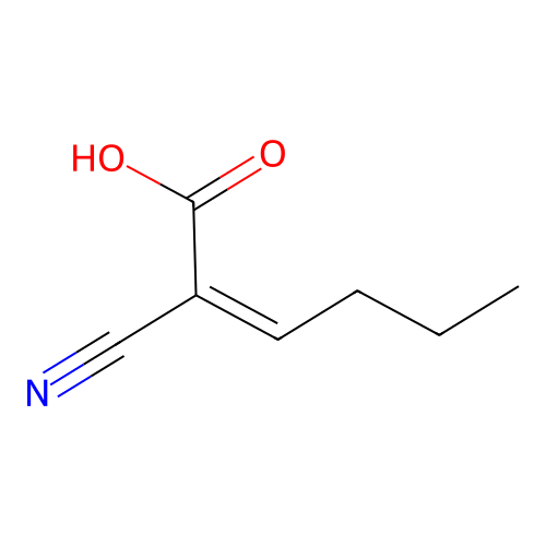 2-cyanohex-2-enoic acid structure