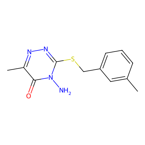 4-Amino-6-methyl-3-[(3-methylphenyl)methylsulfanyl]-1,2,4-triazin-5-one structure