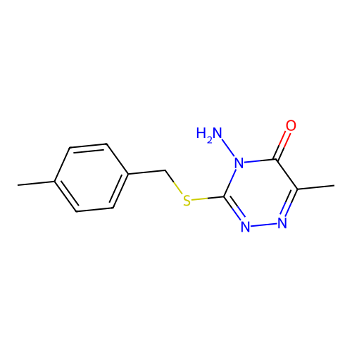 4-Amino-6-methyl-3-[(4-methylphenyl)methylsulfanyl]-1,2,4-triazin-5-one structure