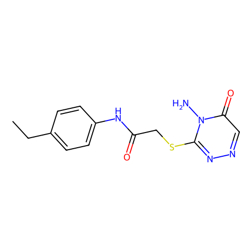 2-[(4-amino-5-oxo-1,2,4-triazin-3-yl)sulfanyl]-N-(4-ethylphenyl)acetamide structure