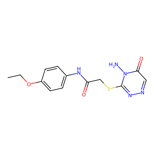 2-[(4-amino-5-oxo-1,2,4-triazin-3-yl)sulfanyl]-N-(4-ethoxyphenyl)acetamide structure