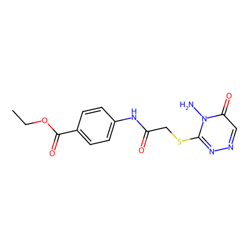 Ethyl 4-[[2-[(4-amino-5-oxo-1,2,4-triazin-3-yl)sulfanyl]acetyl]amino]benzoate structure