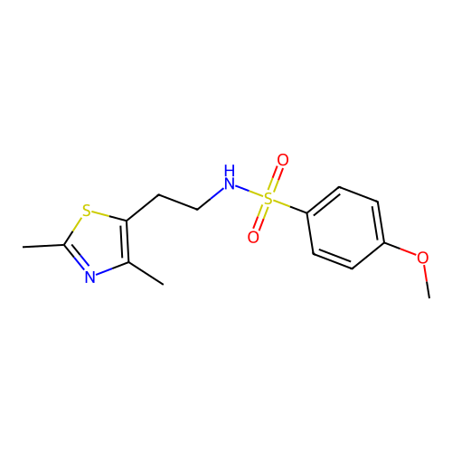 N-[2-(2,4-dimethyl-1,3-thiazol-5-yl)ethyl]-4-methoxybenzenesulfonamide structure