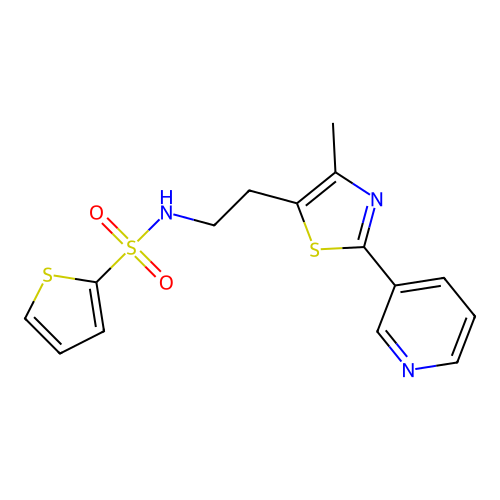 N-[2-(4-methyl-2-pyridin-3-yl-1,3-thiazol-5-yl)ethyl]thiophene-2-sulfonamide structure
