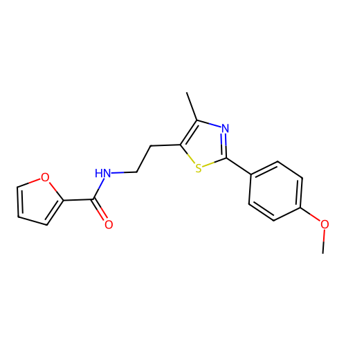 N-{2-[2-(4-methoxyphenyl)-4-methyl-1,3-thiazol-5-yl]ethyl}furan-2-carboxamide structure