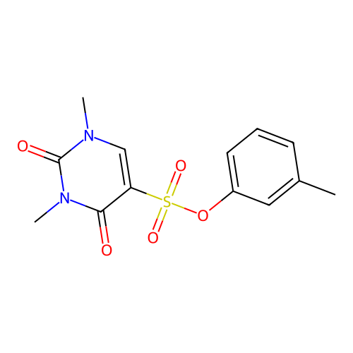 (3-Methylphenyl) 1,3-dimethyl-2,4-dioxopyrimidine-5-sulfonate structure