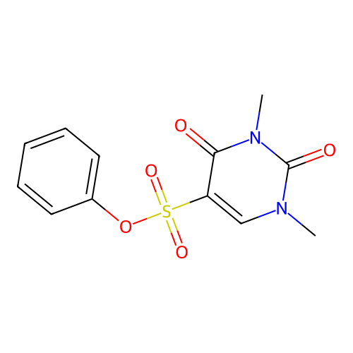 1,3-Dimethyl-2,4-dioxo-5-pyrimidinesulfonic acid phenyl ester structure