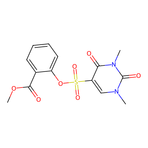 Methyl 2-(1,3-dimethyl-2,4-dioxopyrimidin-5-yl)sulfonyloxybenzoate structure