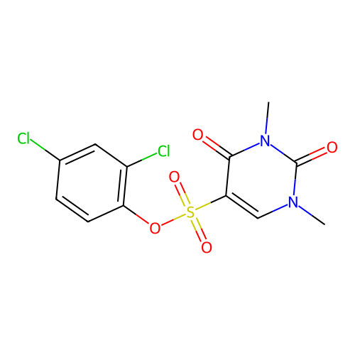 (2,4-dichlorophenyl) 1,3-dimethyl-2,4-dioxopyrimidine-5-sulfonate structure