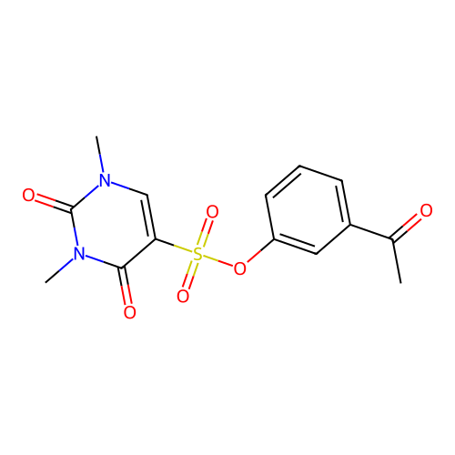 3-Acetylphenyl 1,3-dimethyl-2,4-dioxo-1,2,3,4-tetrahydropyrimidine-5-sulfonate structure