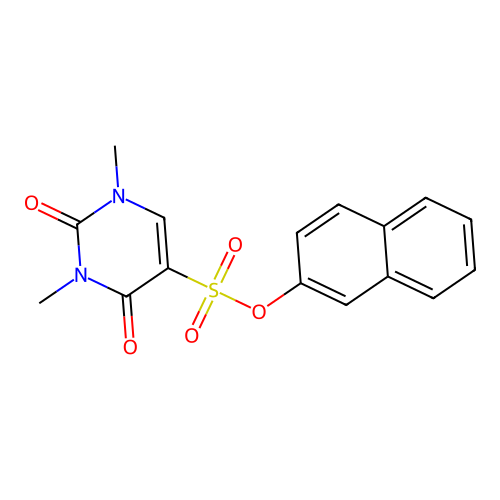 Naphthalen-2-yl 1,3-dimethyl-2,4-dioxo-1,2,3,4-tetrahydropyrimidine-5-sulfonate structure