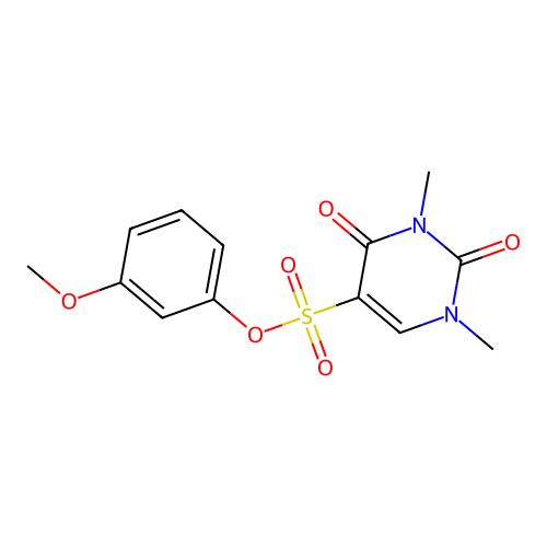 3-Methoxyphenyl 1,3-dimethyl-2,4-dioxo-1,2,3,4-tetrahydropyrimidine-5-sulfonate structure