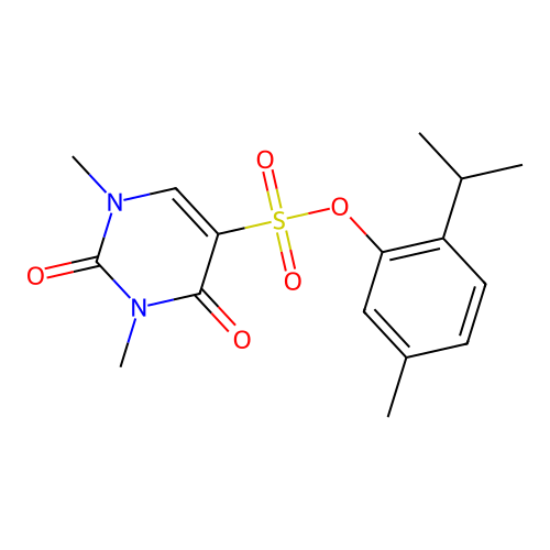 (5-Methyl-2-propan-2-ylphenyl) 1,3-dimethyl-2,4-dioxopyrimidine-5-sulfonate structure