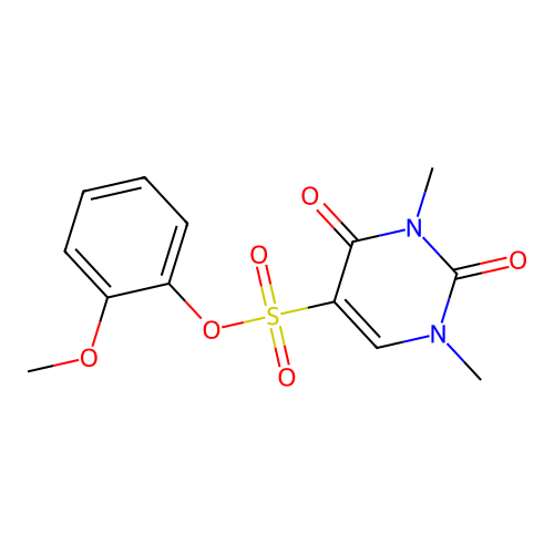 2-Methoxyphenyl 1,3-dimethyl-2,4-dioxo-1,2,3,4-tetrahydropyrimidine-5-sulfonate structure