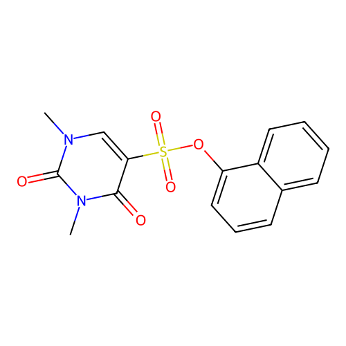 Naphthalen-1-yl 1,3-dimethyl-2,4-dioxo-1,2,3,4-tetrahydropyrimidine-5-sulfonate structure
