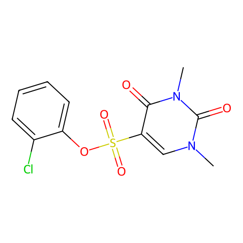 2-Chlorophenyl 1,3-dimethyl-2,4-dioxo-1,2,3,4-tetrahydropyrimidine-5-sulfonate structure