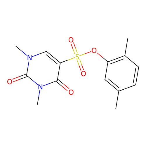 (2,5-dimethylphenyl) 1,3-dimethyl-2,4-dioxopyrimidine-5-sulfonate structure
