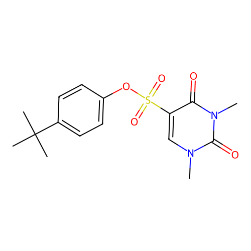(4-Tert-butylphenyl) 1,3-dimethyl-2,4-dioxopyrimidine-5-sulfonate structure
