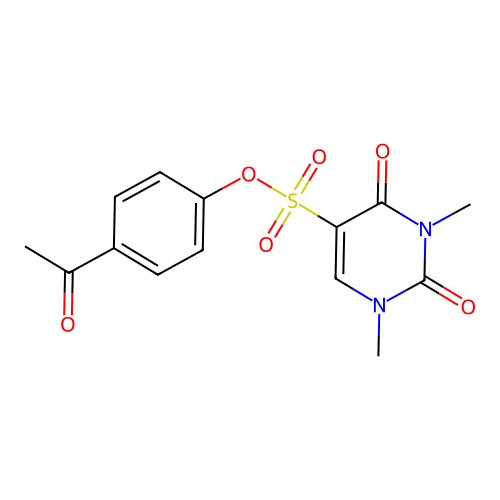 4-Acetylphenyl 1,3-dimethyl-2,4-dioxo-1,2,3,4-tetrahydropyrimidine-5-sulfonate structure