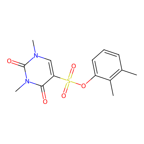 (2,3-dimethylphenyl) 1,3-dimethyl-2,4-dioxopyrimidine-5-sulfonate structure