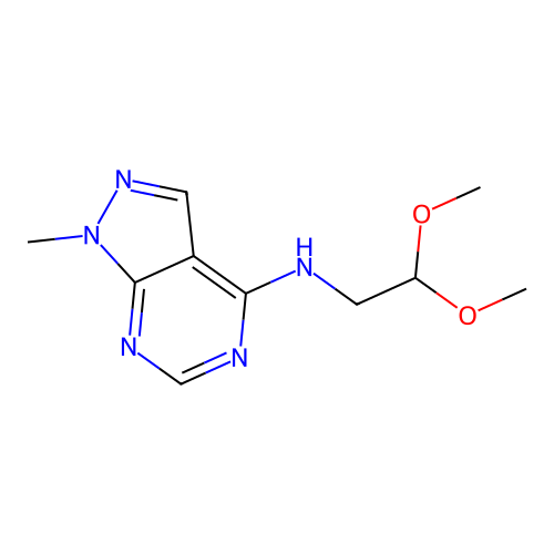N-(2,2-dimethoxyethyl)-1-methyl-1H-pyrazolo[3,4-d]pyrimidin-4-amine structure
