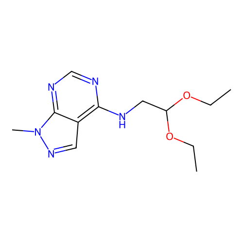 N-(2,2-diethoxyethyl)-1-methyl-1H-pyrazolo[3,4-d]pyrimidin-4-amine structure