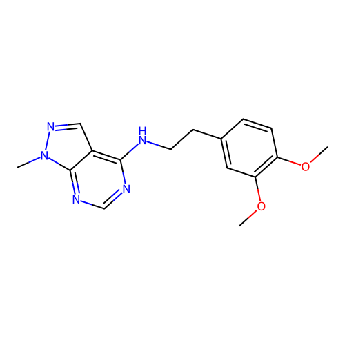 N-[2-(3,4-dimethoxyphenyl)ethyl]-1-methyl-1H-pyrazolo[3,4-d]pyrimidin-4-amine structure