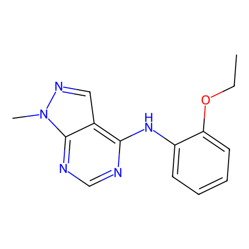 N-(2-ethoxyphenyl)-1-methyl-1H-pyrazolo[3,4-d]pyrimidin-4-amine structure