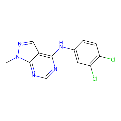 N-(3,4-dichlorophenyl)-1-methylpyrazolo[3,4-d]pyrimidin-4-amine structure