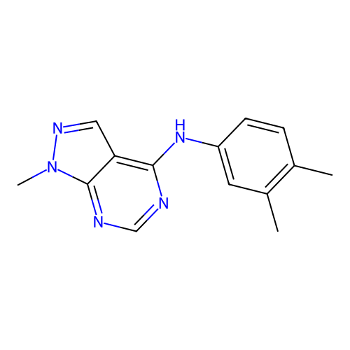 N-(3,4-dimethylphenyl)-1-methyl-1H-pyrazolo[3,4-d]pyrimidin-4-amine structure
