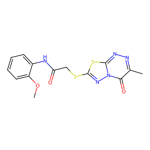 N-(2-methoxyphenyl)-2-((3-methyl-4-oxo-4H-[1,3,4]thiadiazolo[2,3-c][1,2,4]triazin-7-yl)thio)acetamide structure
