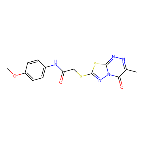 N-(4-methoxyphenyl)-2-[(3-methyl-4-oxo-[1,3,4]thiadiazolo[2,3-c][1,2,4]triazin-7-yl)sulfanyl]acetamide structure