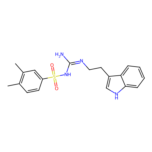 1-(3,4-dimethylphenyl)sulfonyl-2-[2-(1H-indol-3-yl)ethyl]guanidine structure