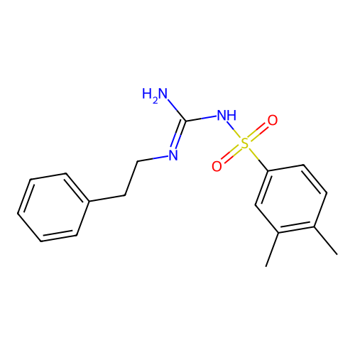 3,4-dimethyl-N-(N-phenethylcarbamimidoyl)benzenesulfonamide structure