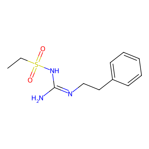 N-(N-phenethylcarbamimidoyl)ethanesulfonamide structure