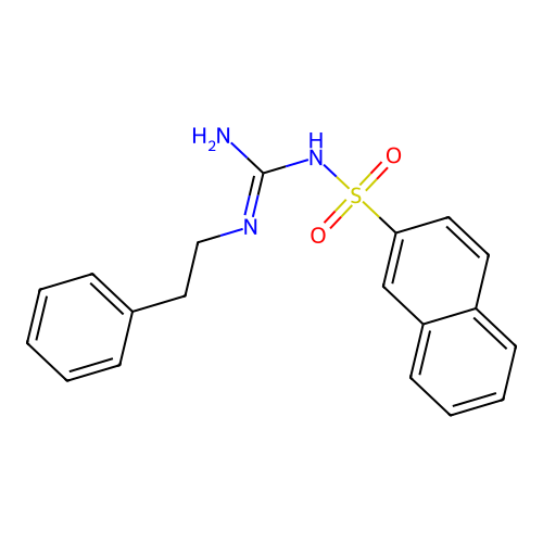 N-(N-phenethylcarbamimidoyl)naphthalene-2-sulfonamide structure