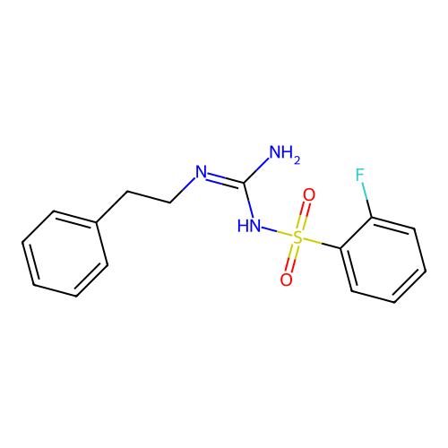 2-fluoro-N-(N-phenethylcarbamimidoyl)benzenesulfonamide structure