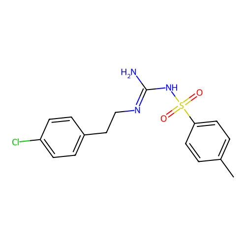N-(N-(4-chlorophenethyl)carbamimidoyl)-4-methylbenzenesulfonamide structure