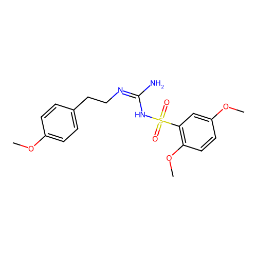 1-(2,5-Dimethoxyphenyl)sulfonyl-2-[2-(4-methoxyphenyl)ethyl]guanidine structure