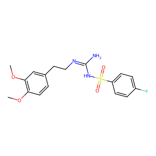 2-[2-(3,4-Dimethoxyphenyl)ethyl]-1-(4-fluorophenyl)sulfonylguanidine structure
