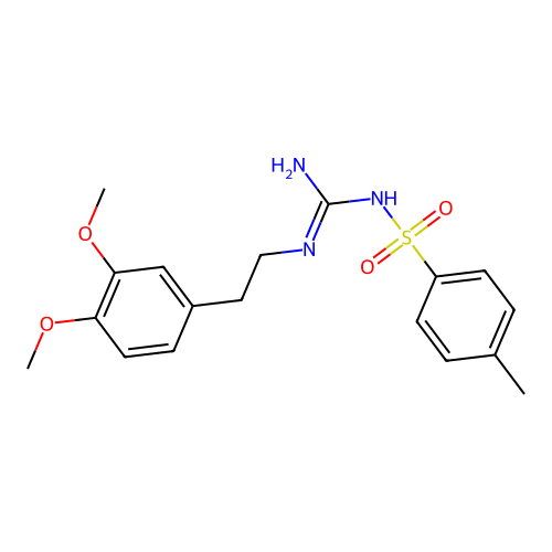 N-(N-(3,4-dimethoxyphenethyl)carbamimidoyl)-4-methylbenzenesulfonamide structure