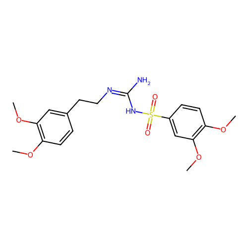 N-(N-(3,4-dimethoxyphenethyl)carbamimidoyl)-3,4-dimethoxybenzenesulfonamide structure